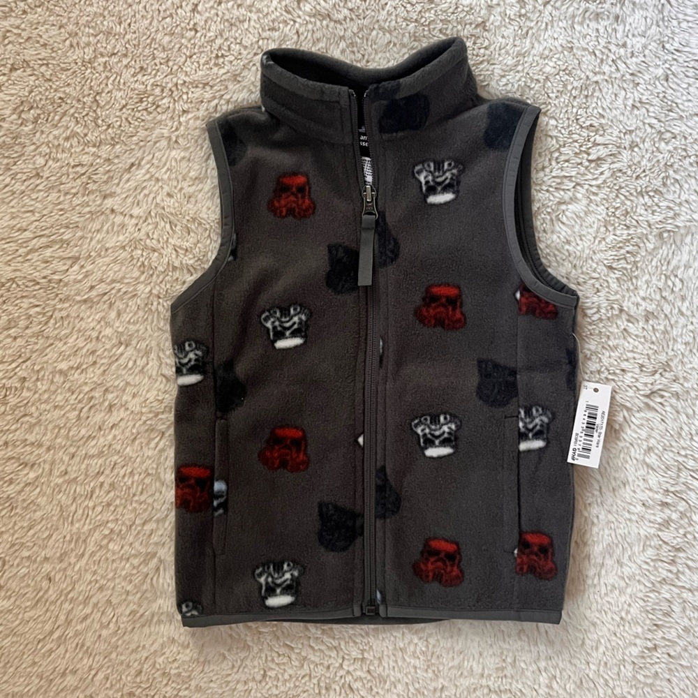 Amazon Essentials Gray Star Wars Fleece Vest Sz 3